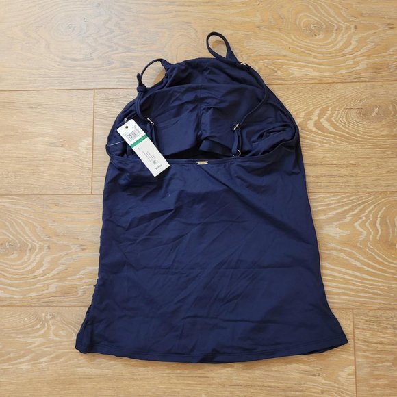 158. Anne Cole top with optional straps. Navy. Size L. NWT. - Picture 2 of 4